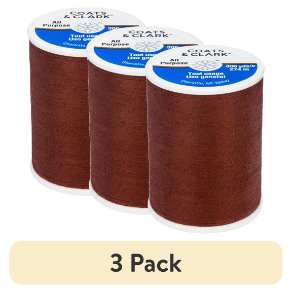 (3 pack) Coats & Clark All Purpose Spanish Tile Polyester Thread, 300 Yards