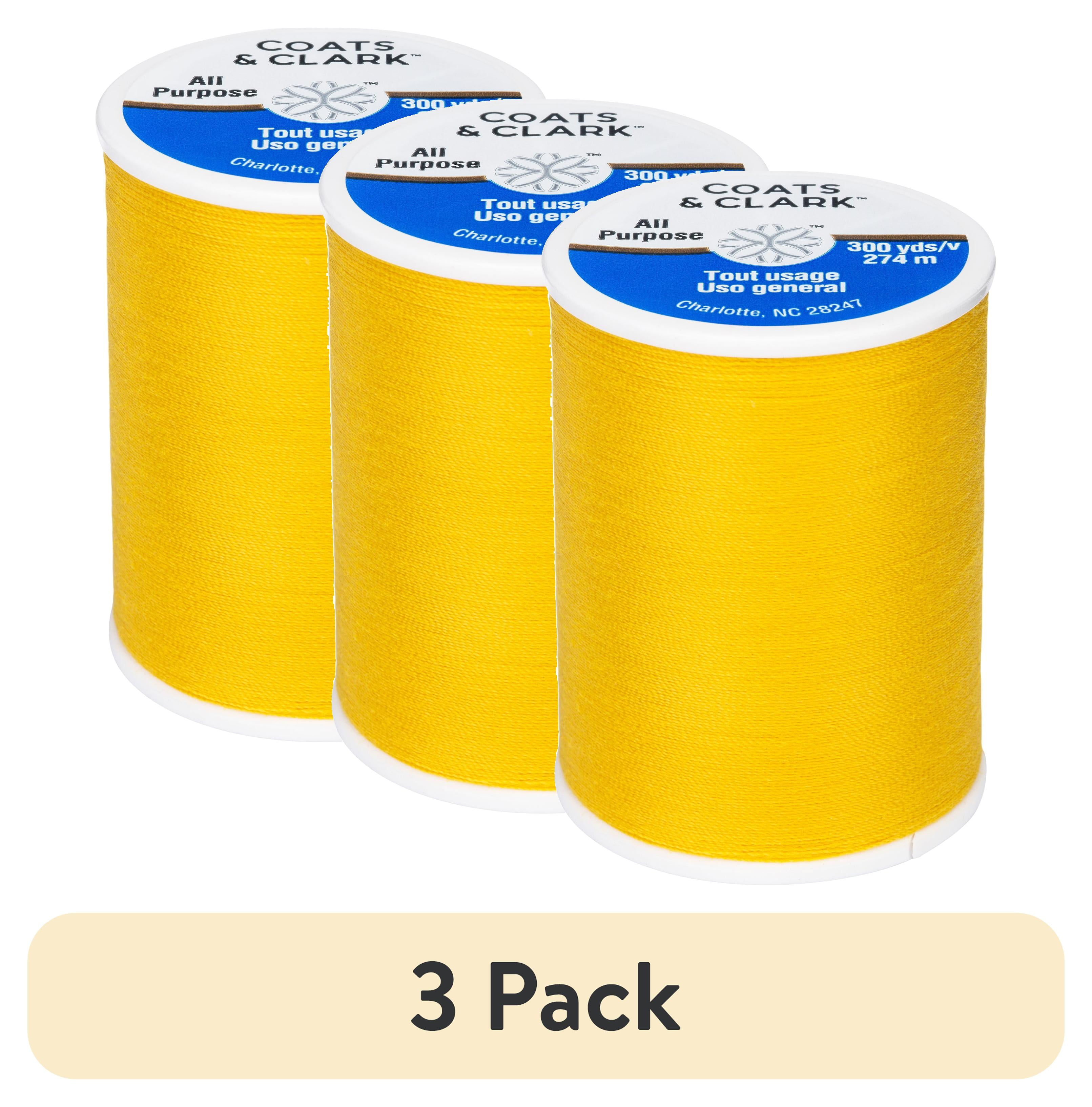 (3 pack) Coats & Clark All Purpose Spark Gold Thread, 300 Yards