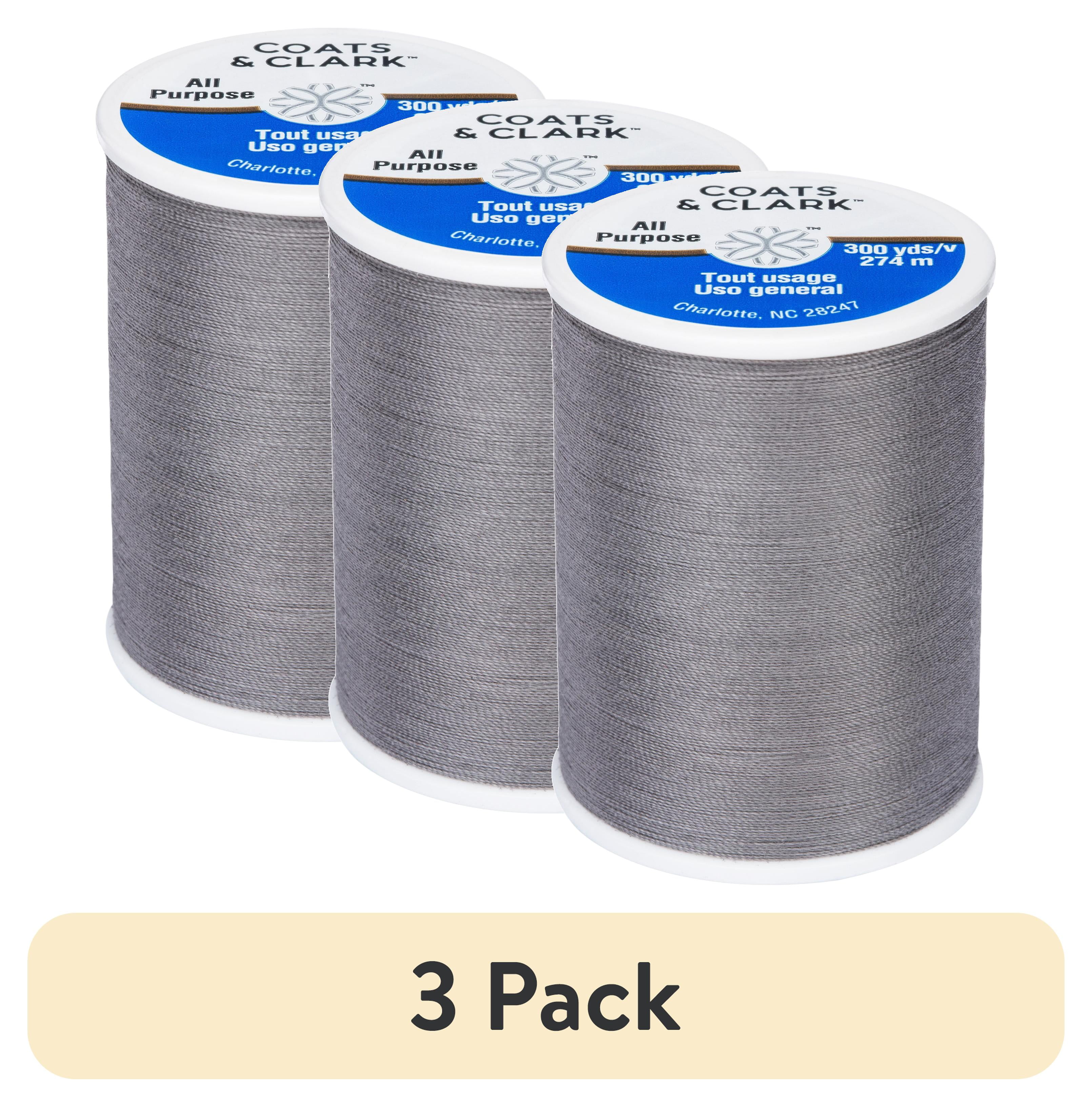 (3 pack) Coats & Clark All Purpose Stone Polyester Thread, 300 Yards
