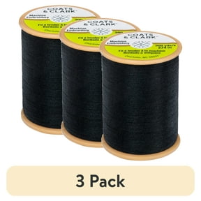 (3 pack) Coats & Clark Black Polyester Sewing Thread, 300 Yards