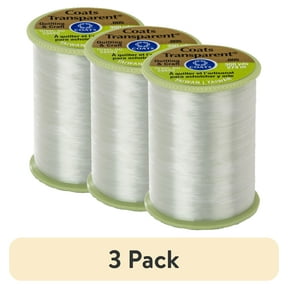 (3 pack) Coats & Clark Clear Nylon Sewing Thread, 300 Yards, Durable and Versatile