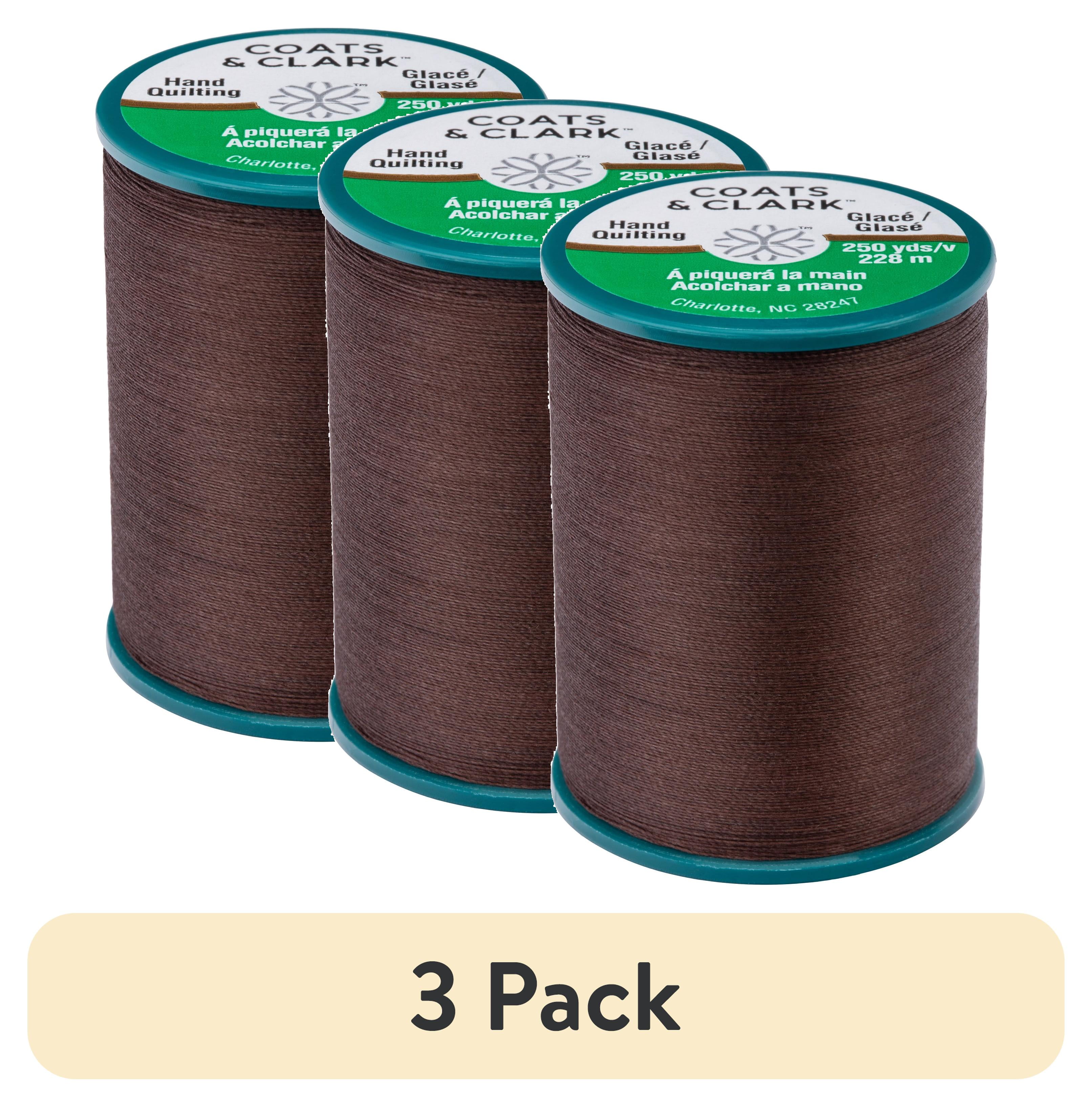 (3 pack) Coats & Clark Dual Duty Hand Quilting Chona Brown Cotton/Polyester Thread, 250 Yards/ 228 Meters