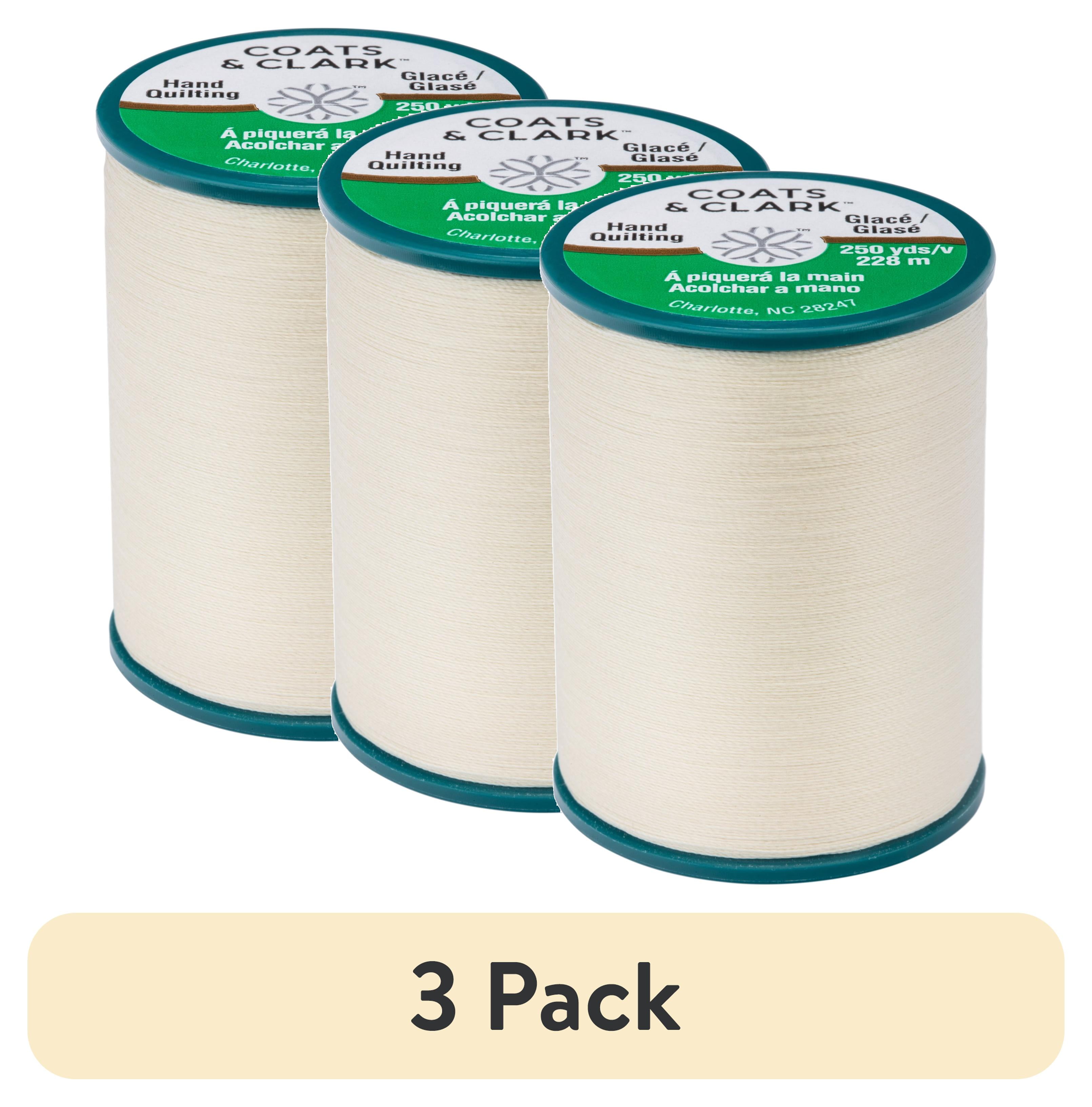 (3 pack) Coats & Clark Dual Duty Hand Quilting Cream Polyester/Cotton Thread, 250 Yards/ 228 Meters