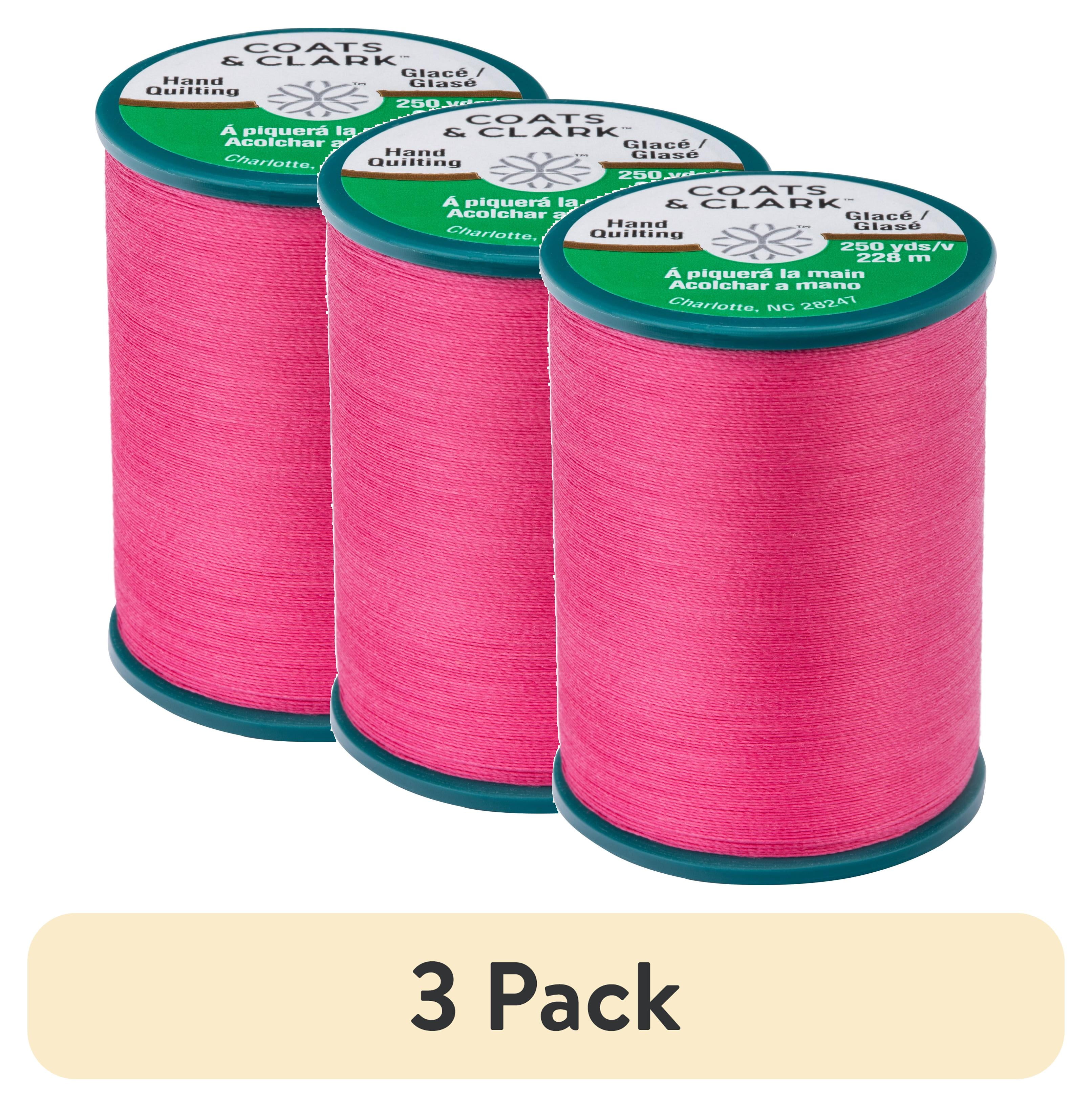 (3 pack) Coats & Clark Dual Duty Hand Quilting Hot Pink Cotton/Polyester Thread, 250 Yards/ 228 Meters