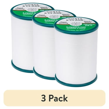 (3 pack) Coats & Clark Dual Duty Hand Quilting White Cotton/ Polyester Thread, 250 Yards/ 228 Meters