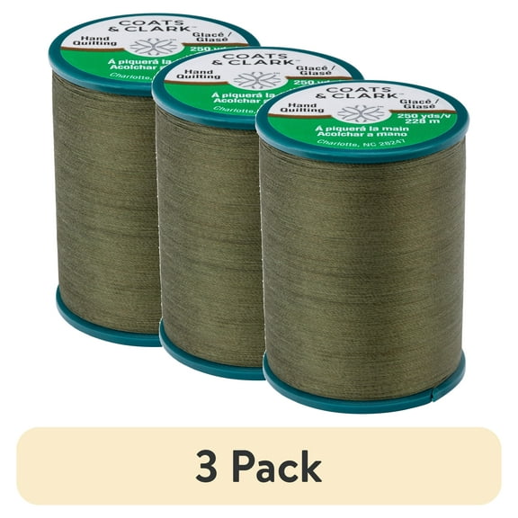 (3 pack) Coats & Clark Dual Duty Plus Hand Quilting Bronze Green Thread, 250 Yards/ 228 Meters