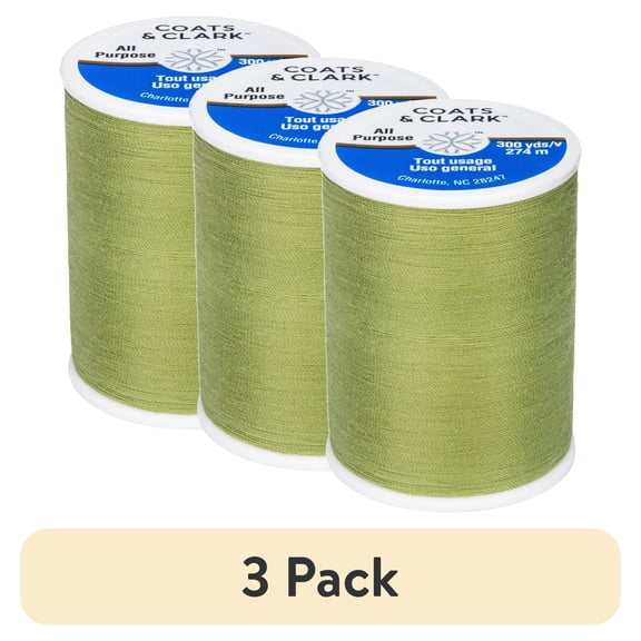 (3 pack) Coats & Clark Dual Duty Plus Hand Quilting Okra Thread, 300 Yards