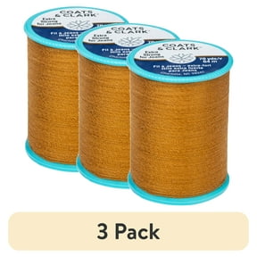 (3 pack) Coats & Clark Extra Strong Jeans Red Orange Cotton/ Polyester Thread, 70 Yards/64 meters