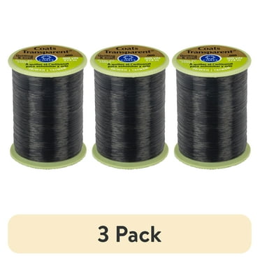 (3 pack) Coats & Clark Nylon Monofilament Dark Transparent Thread, 300 Yards