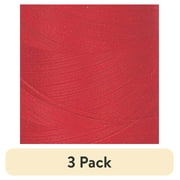 (3 pack) Coats & Clark Surelock Cone Scarlet Polyester Thread, 3000 Yards