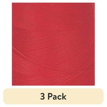 (3 pack) Coats & Clark Surelock Cone Scarlet Polyester Thread, 3000 Yards
