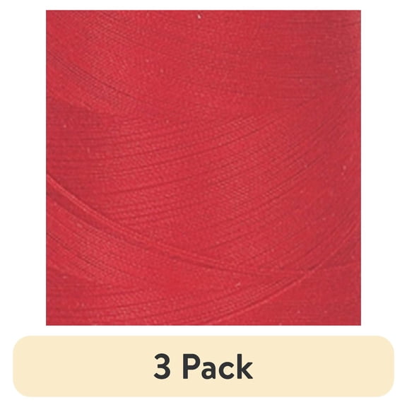 (3 pack) Coats & Clark Surelock Cone Scarlet Polyester Thread, 3000 Yards