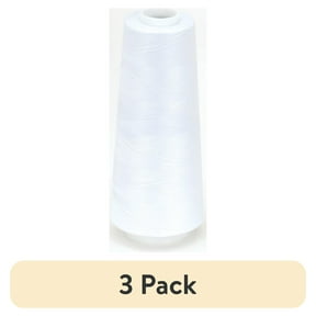 (3 pack) Coats & Clark Surelock White Polyester Thread Cone, 3000 Yards for Overlock Machines