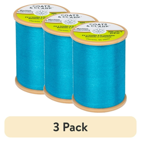 (3 pack) Coats & Clark Trilobal Embroidery Parakeet Polyester Thread, 300 Yards