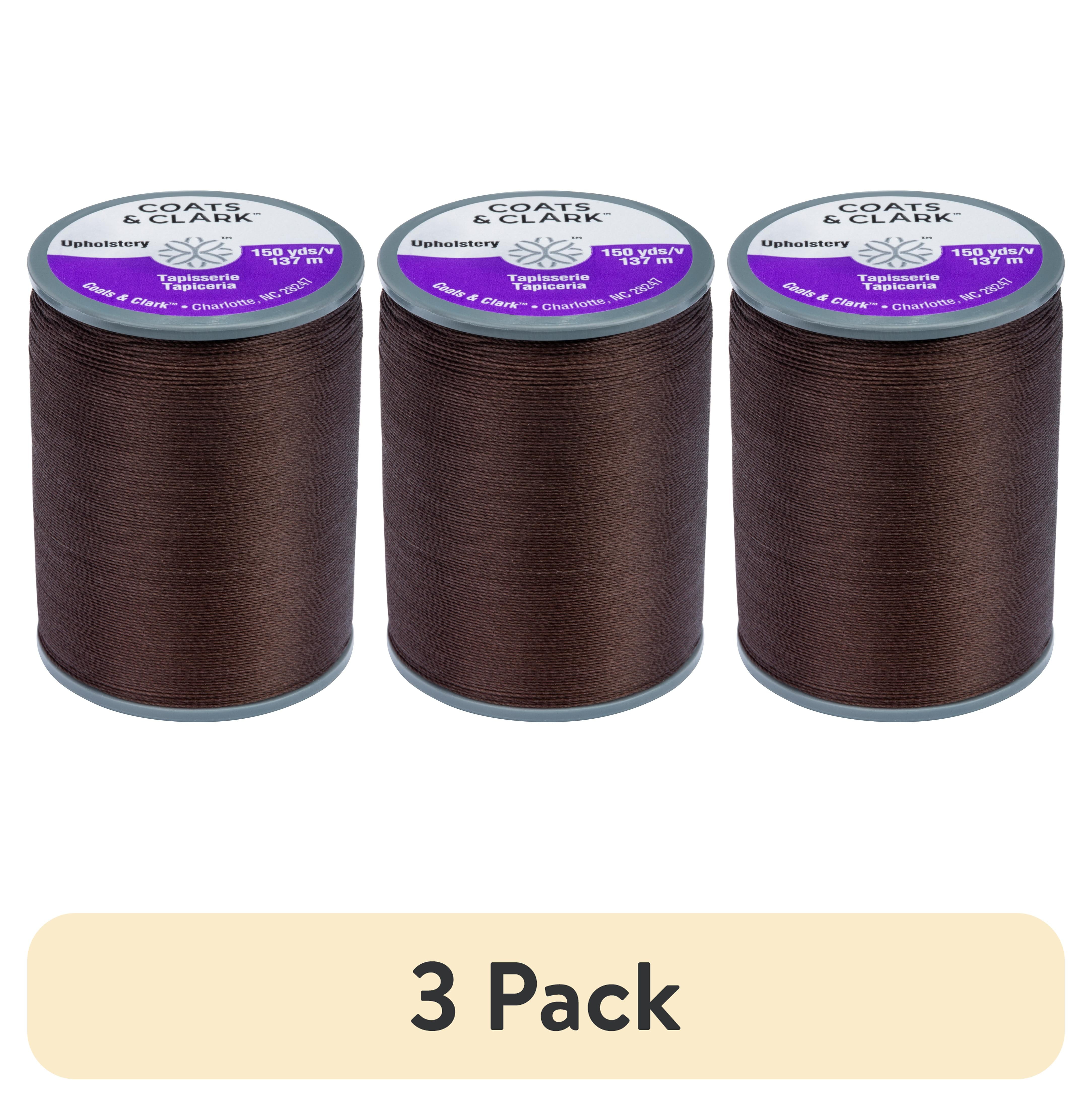 (3 pack) Coats & Clark Upholstery Chona Brown Nylon Thread, 150 Yards