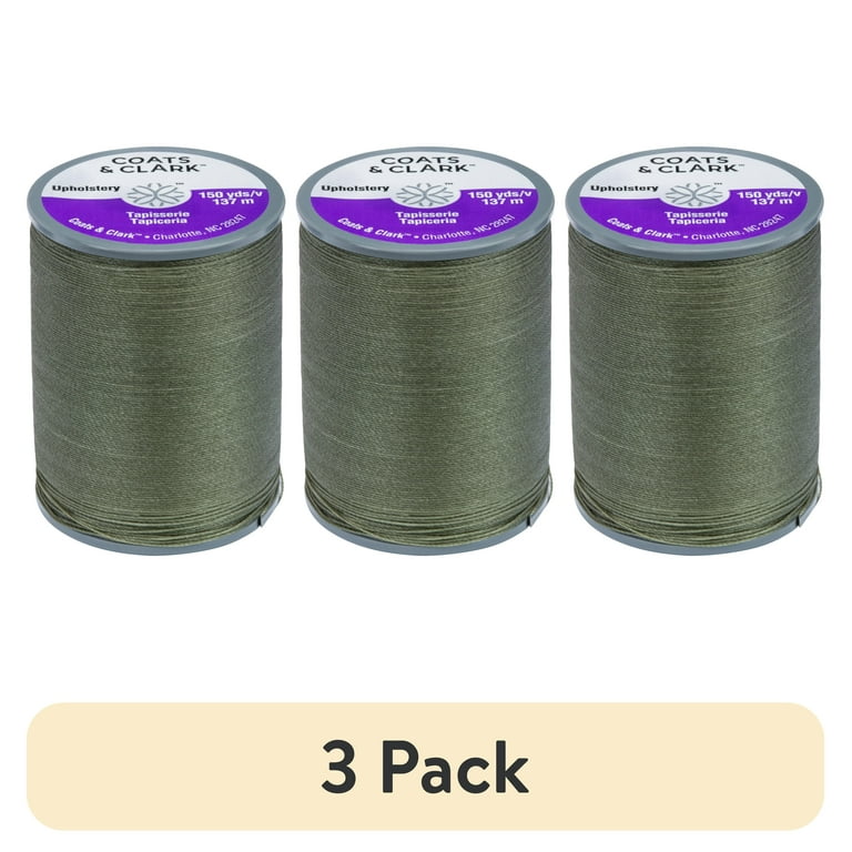 3 pack) Coats & Clark Upholstery Green Linen Nylon Thread, 150