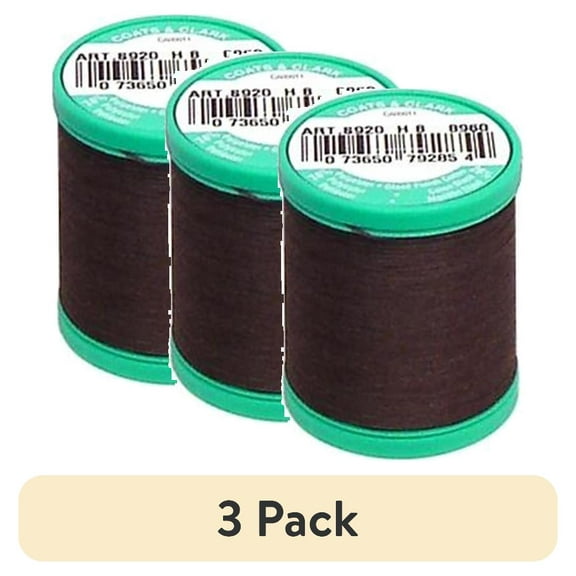 (3 pack) Coats Dual Duty Plus Button & Carpet Thread 50yd-Chona Brown