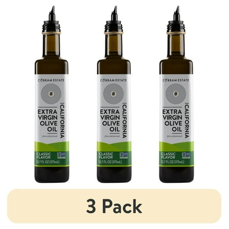 (3 pack) Cobram Estate Classic Flavor 100% California Extra Virgin Olive Oil, 12.7 fl oz Bottle – First Cold Pressed, Easy-Pour Cooking Oil
