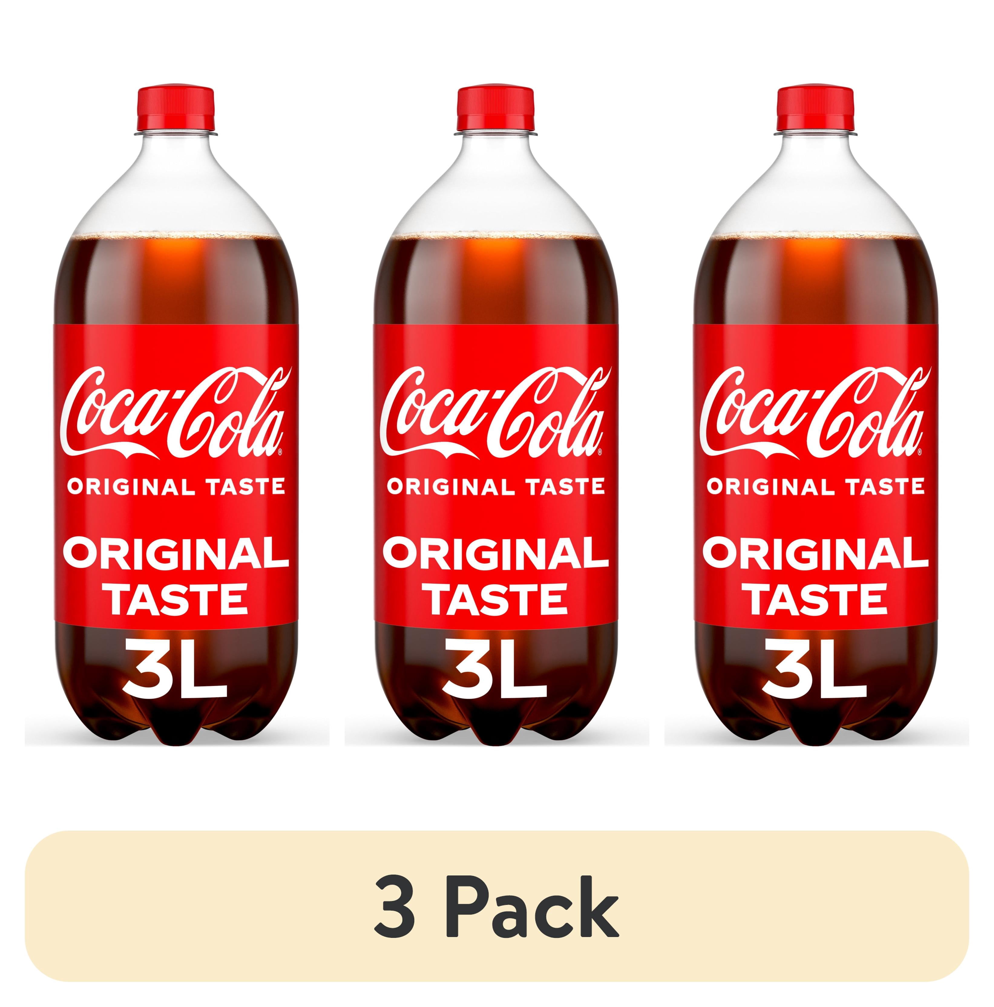 (3 pack) Coca-Cola Soda Pop Bottle, 3 Liters