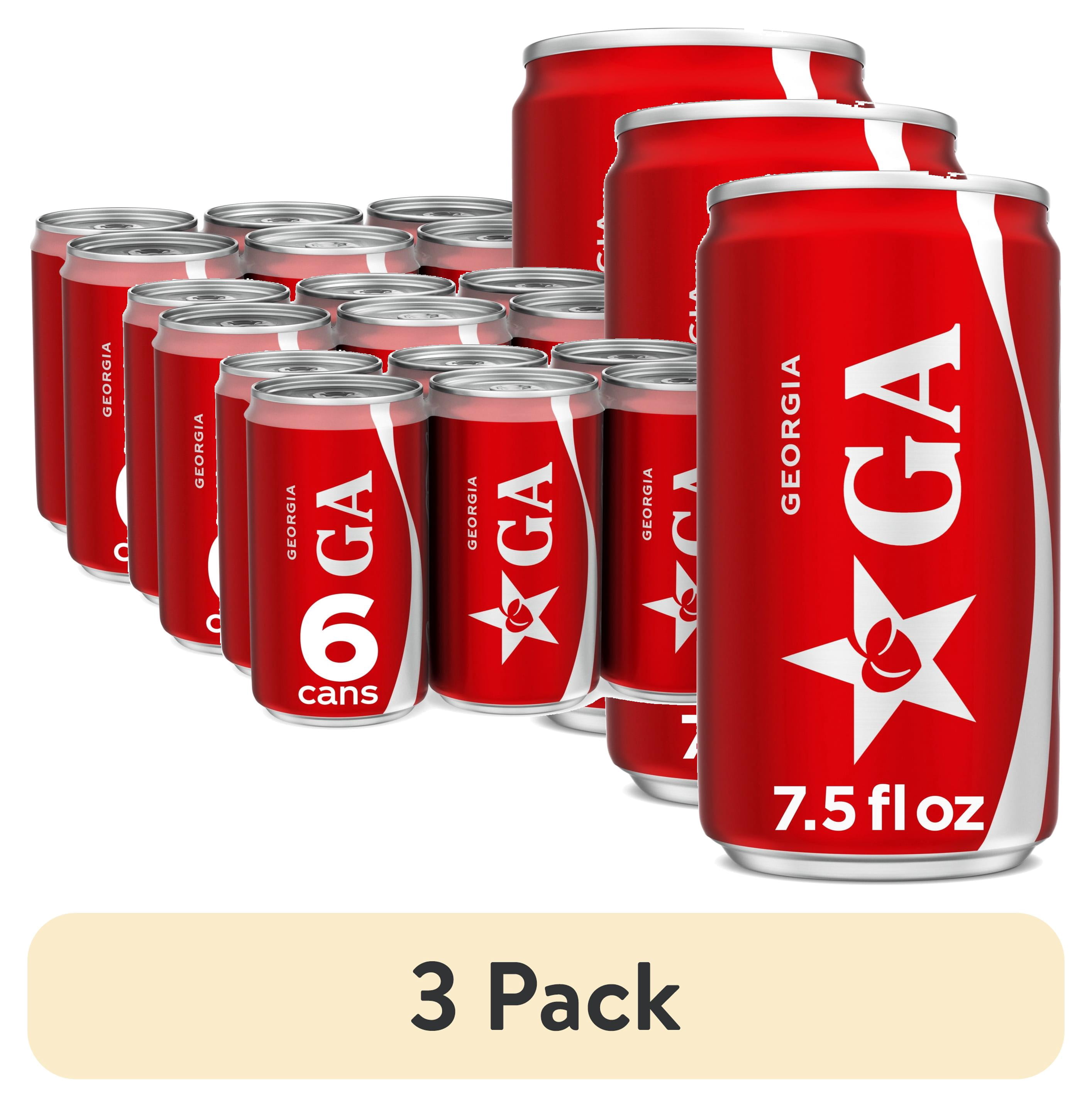 (3 pack) Coca-Cola Soda Pop Mini Cans, 7.5 fl oz, 6 Pack