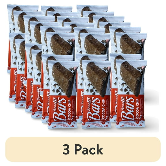 (3 pack) Cocoa Chip BeneFit Bars by Readi-Bake   2.5 Ounce | Value Pack of 12