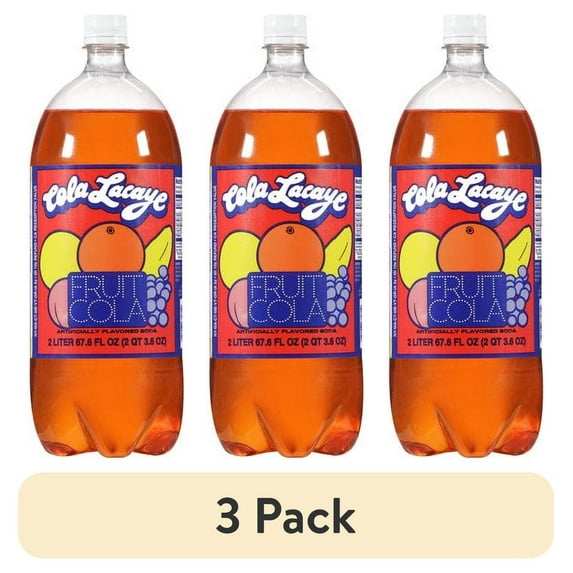 (3 pack) Cola Lacaye Fruit Cola Soda, 2 L
