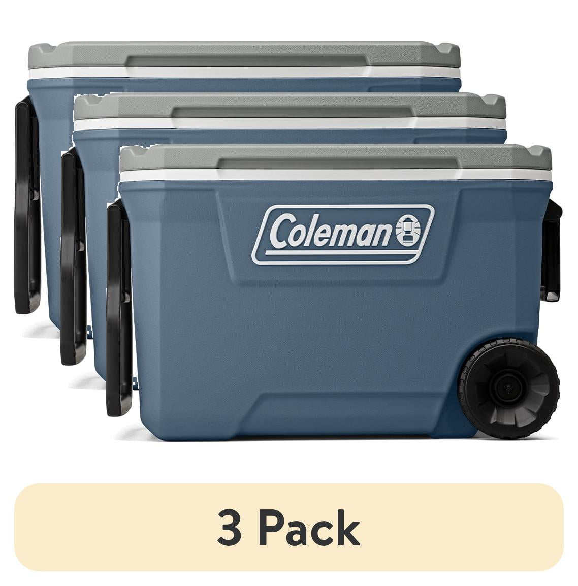 3 pack) Coleman 316 Series 62QT Ice Chest Rolling Cooler