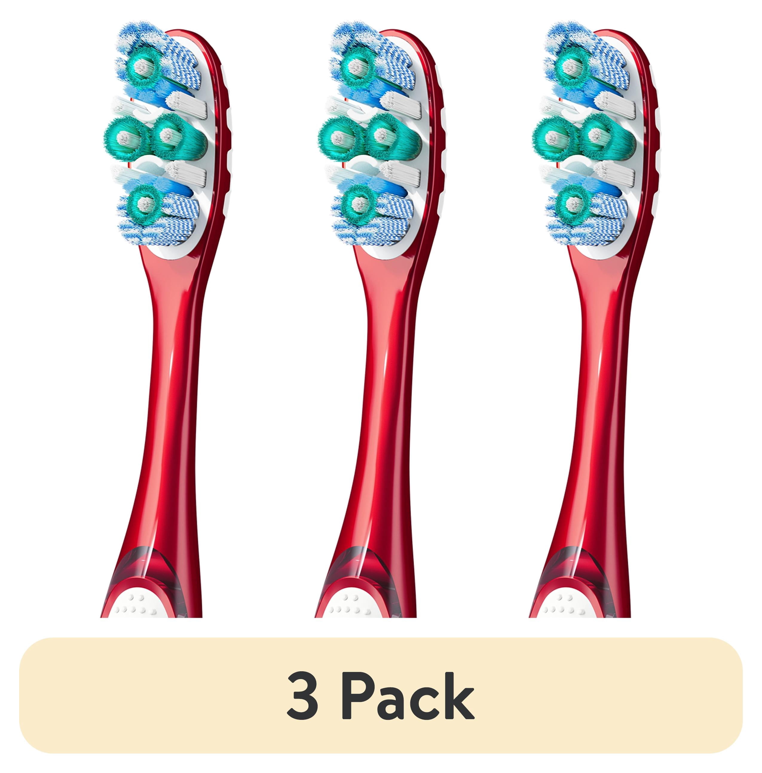 (3 pack) Colgate 360 Optic White Advanced Adult Manual Whitening Toothbrush, Medium, 2 Pack
