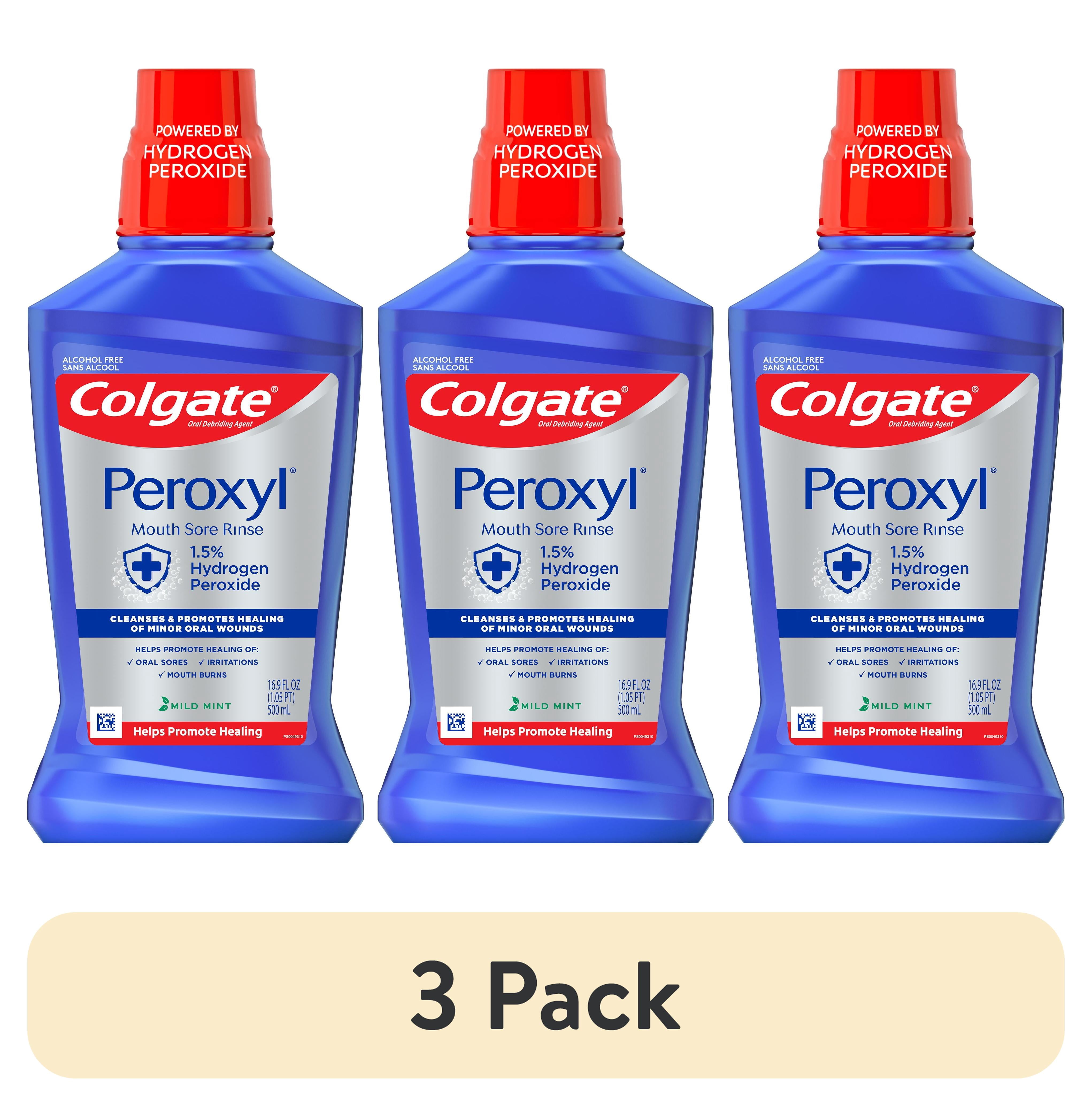 (3 pack) Colgate Peroxyl Mouth Sore Rinse Wash, 1.5% Hydrogen Peroxide ...