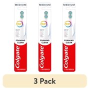 3 pack Colgate Total Active Prevention Foaming Clean Medium Toothbrush, White, 1 Pack