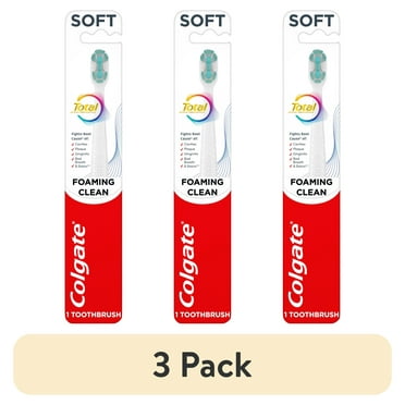 (3 pack) Colgate Total Active Prevention Foaming Clean Soft Toothbrush