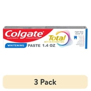 (3 pack) Colgate Total Active Prevention Travel Whitening Toothpaste, Mint, 1.4 oz