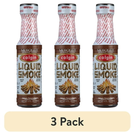 (3 pack) Colgin All-Natural Mesquite Liquid Smoke, 4 fl oz Bottle - Gluten-Free, Kosher, Vegan