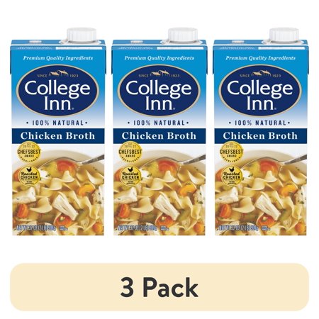 (3 pack) College Inn 100% Natural Chicken Broth, 32 oz Carton