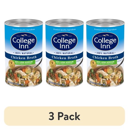 (3 pack) College Inn 40% Less Sodium Chicken Broth, 48 oz Can