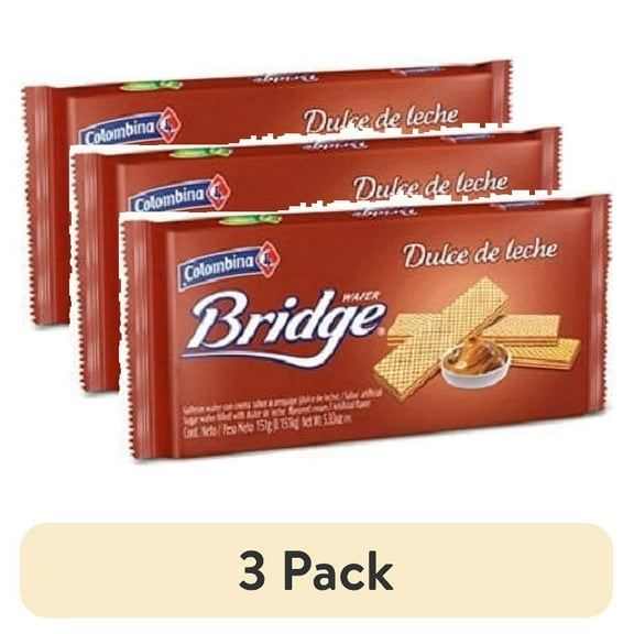 (3 pack) Colombina BRIDGE Sugar Wafer Dulce Leche