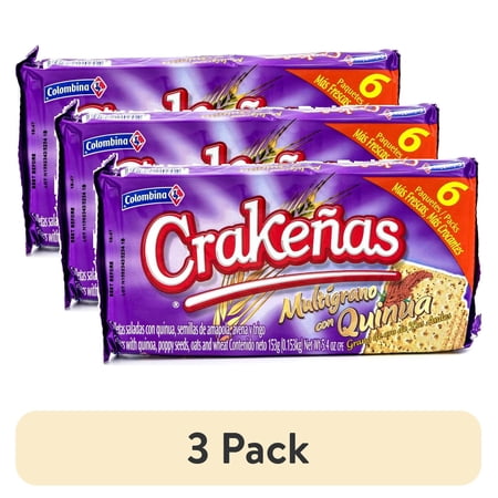 (3 pack) Colombina Crackers, Multigrain with Quinoa, 5.4 Oz