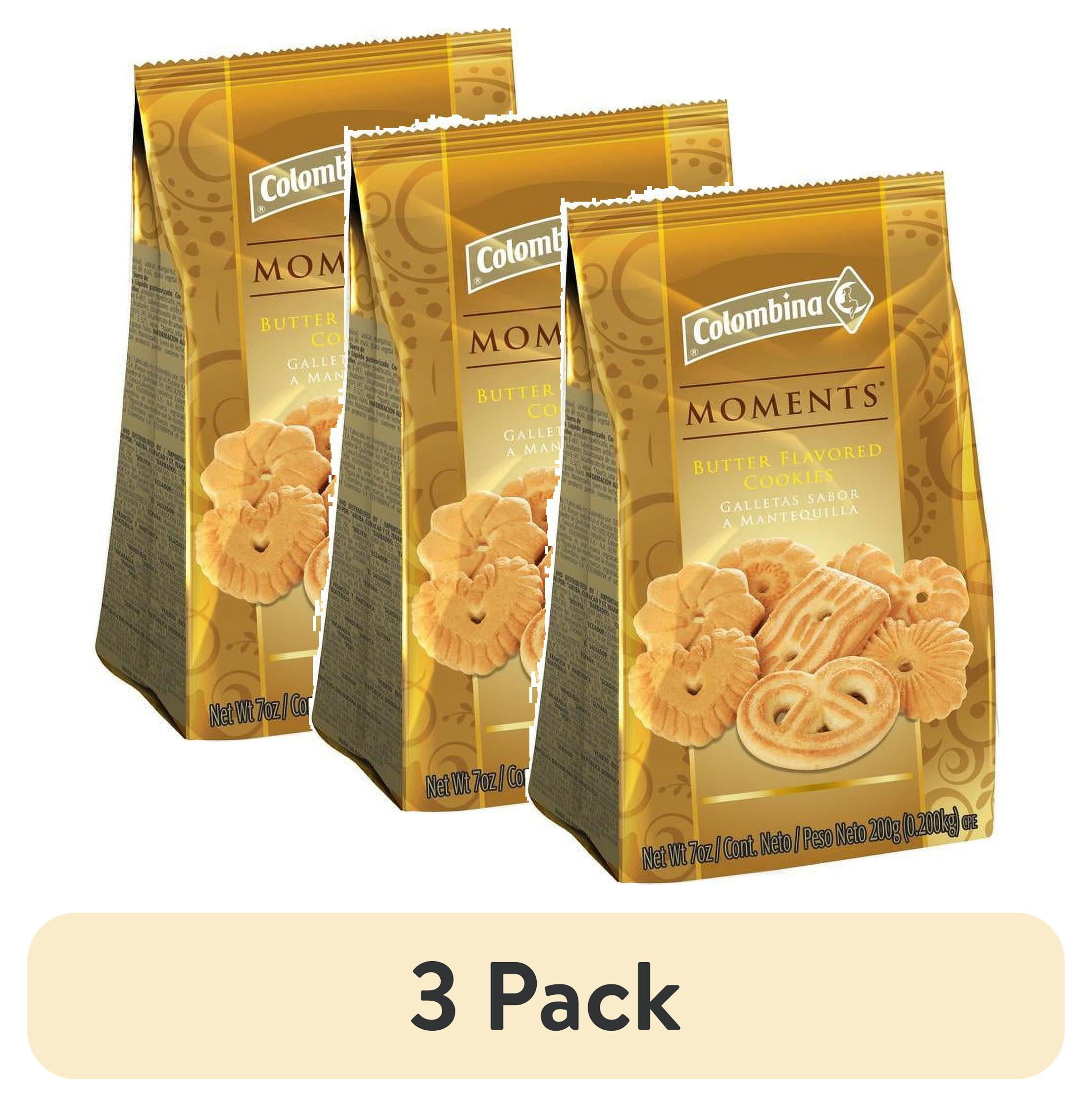 (3 pack) Colombina Moments Butter Cookies Gold 7oz