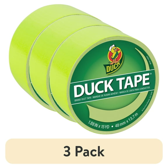 (3 pack) Color Duck Tape Brand Duct Tape, 1.88 in. x 15 yd., Fluorescent Citrus