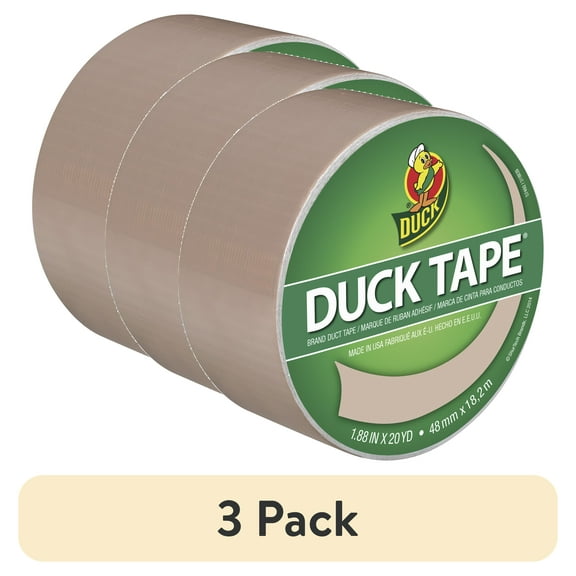 (3 pack) Color Duck Tape Brand Duct Tape, 1.88 in. x 20 yd., Beige