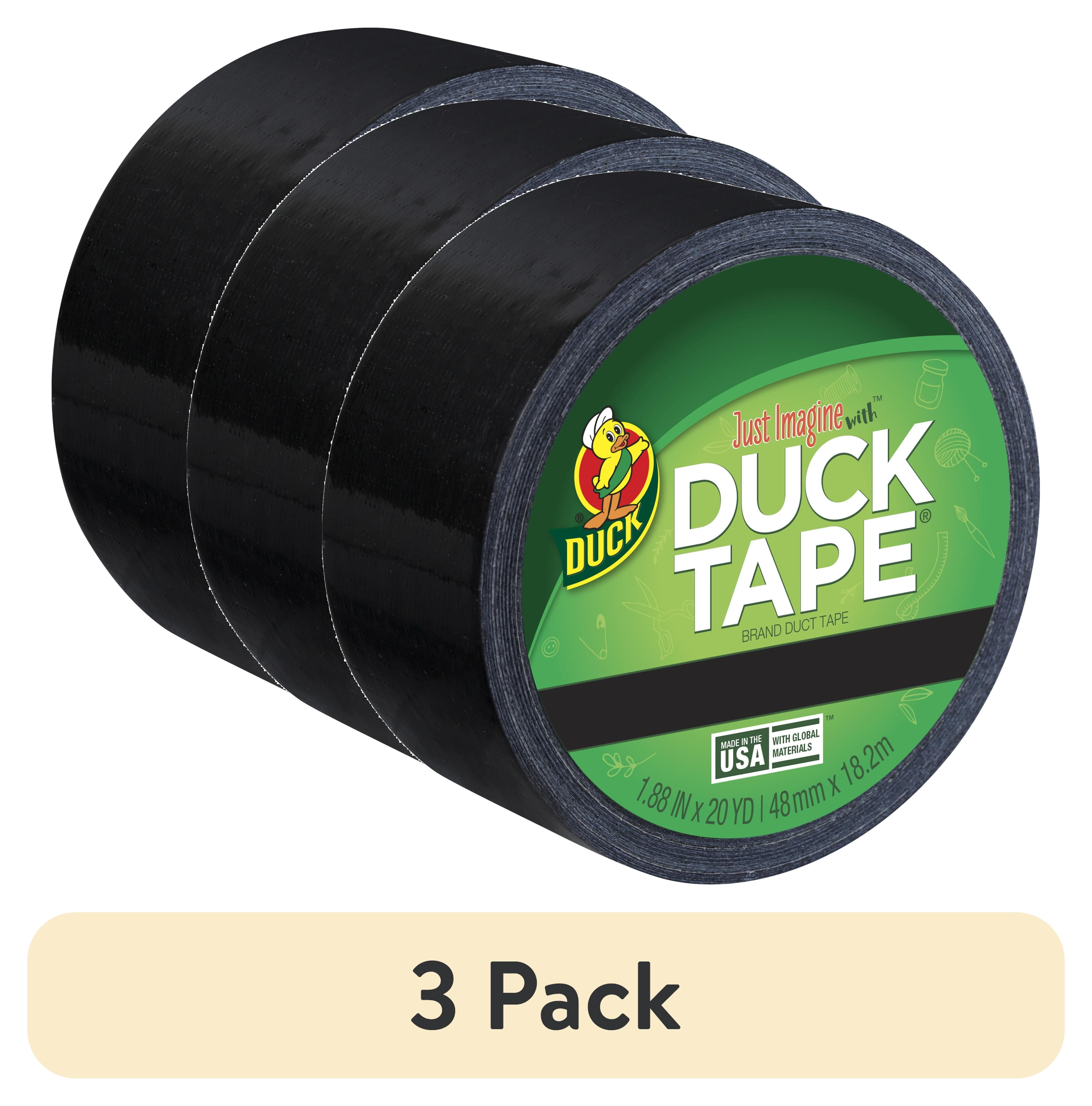 (3 pack) Color Duck Tape Brand Duct Tape, 1.88 in. x 20 yd., Black