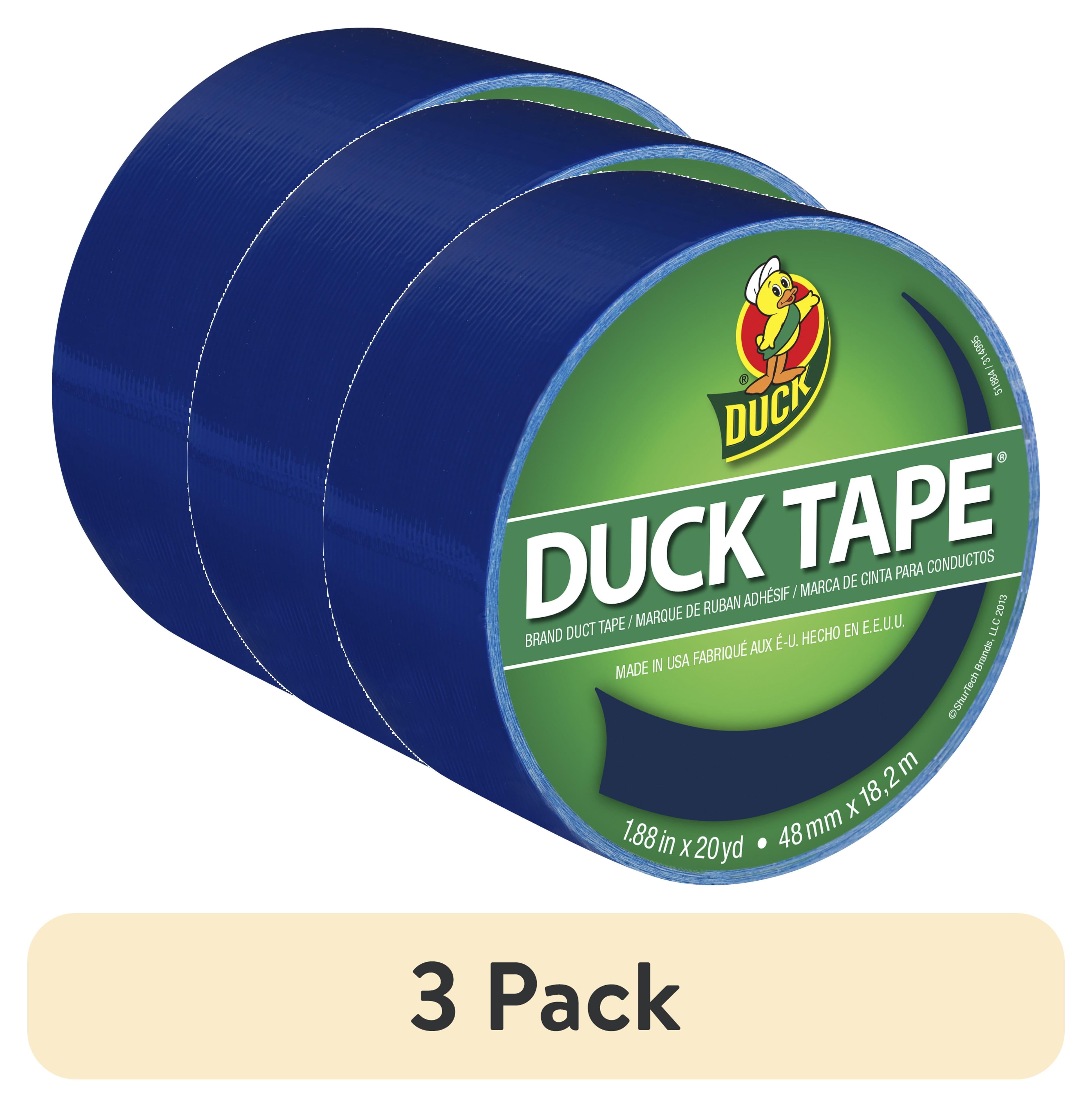 (3 pack) Color Duck Tape Brand Duct Tape, 1.88 in. x 20 yd., Blue