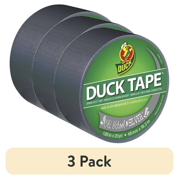 (3 pack) Color Duck Tape Brand Duct Tape, 1.88 in. x 20 yd., Silver