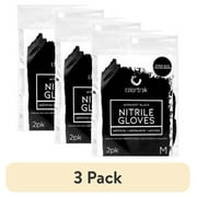 3 pack Colortrak Luminous Disposable Nitrile Gloves, Black,, 2 Pack