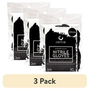 3 pack Colortrak Stain Resistant Nitrile Disposable Gloves, Box x-Large, Black, 2 Pack