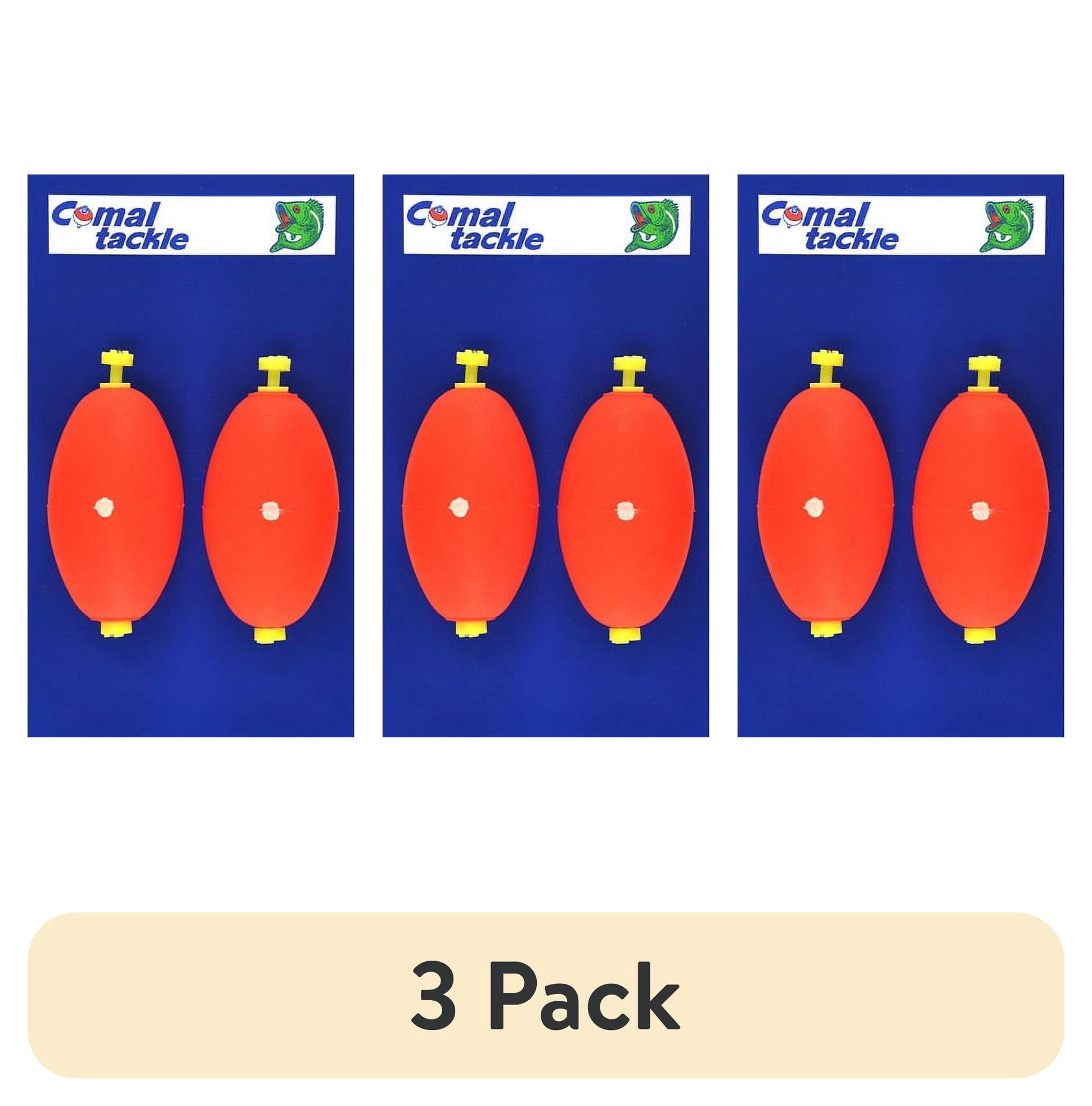 (3 pack) Comal Weighted Rattle Fit Snap-On Fishing Bobbers, Red, 2.5-Inch, 2-Pack