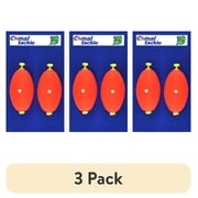 (3 pack) Comal Weighted Rattle Fit Snap-On Fishing Bobbers, Red, 2.5-Inch, 2-Pack