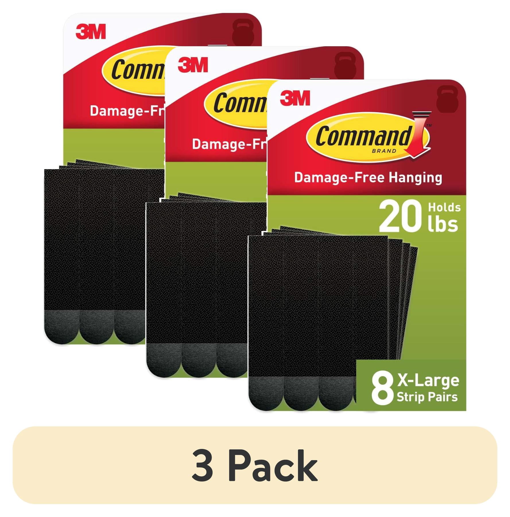 (3 pack) Command Heavy Duty Picture Hangers, Hold 20 lbs, Black, Damage-Free Hanging, 8 Pairs Adhesive Strips