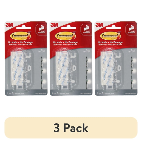 Command Round Cord Clips, Clear, Organize Cords in College Dorm Rooms, 10 Cord Clips