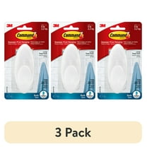 (3 pack) Command Towel Hook, Frosted, 1 Large Wall Hook, Holds 5 lbs, 1 Water Resistant Strip, Bathroom Organization